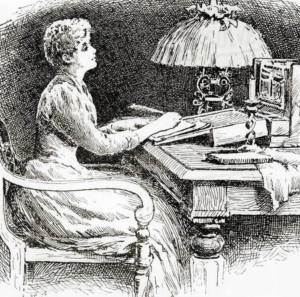 Woman writing a letter