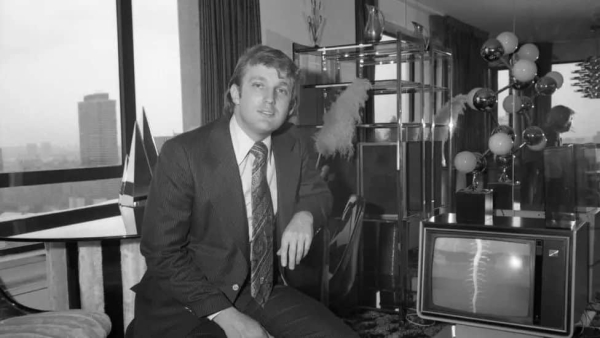 Donald J. Trump in Trump business office c. 1970s. Photo: Getty Images