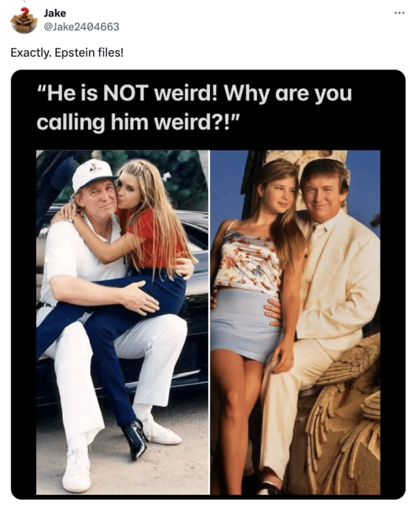 Screen capture: tweet containing two photos of Trump with a young Ivanka sitting on his lap. Source: Snopes